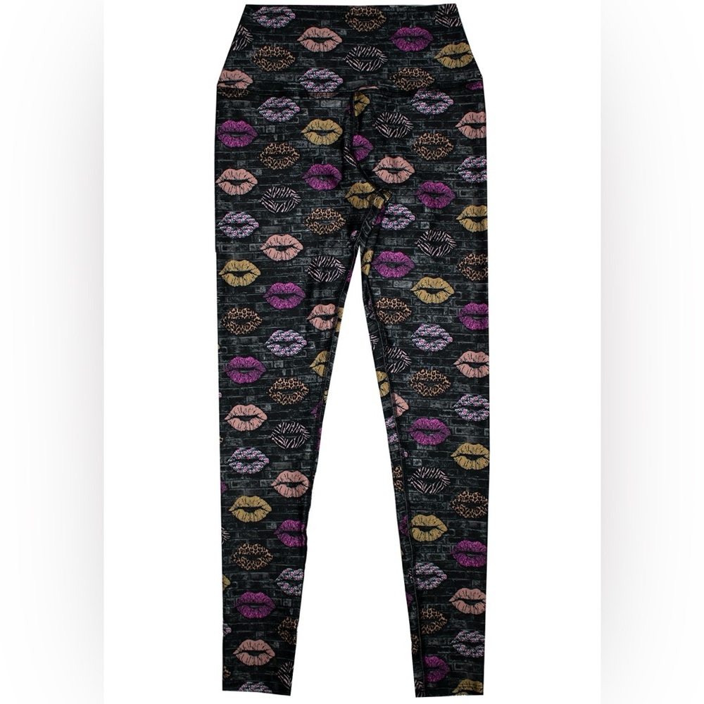 Women’s Multicolor Lip Print Leggings